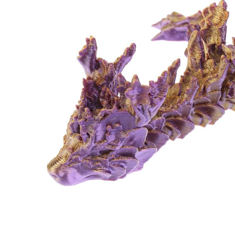 1 Piece Desktop Ornament 3D Printed Cherry Blossom Dragon Glow In The Dark Rotatable Articulated Dragons Figures Action Toy