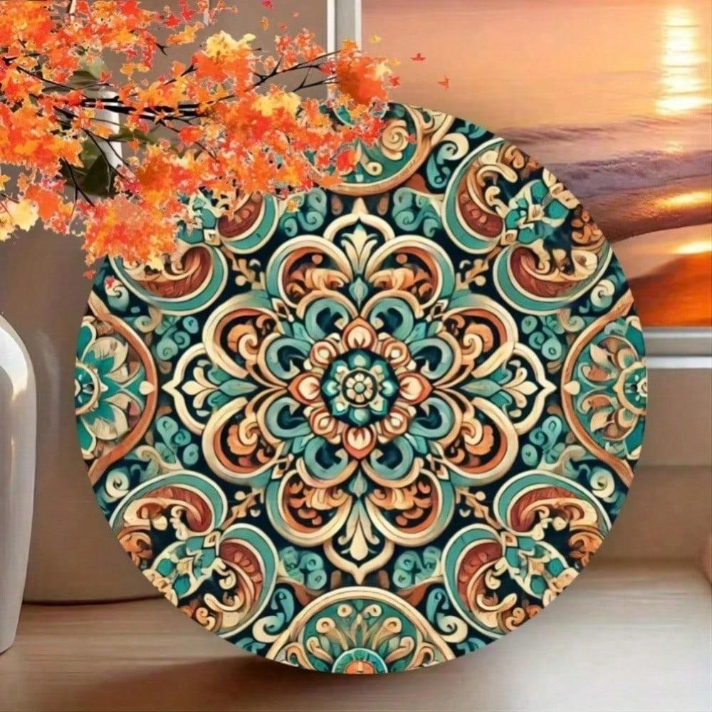 Large Moroccan Floral Metal Wall Art, Vintage Boho Hanging Decor for Living Room, Bedroom, Kitchen, Bar, Cafe