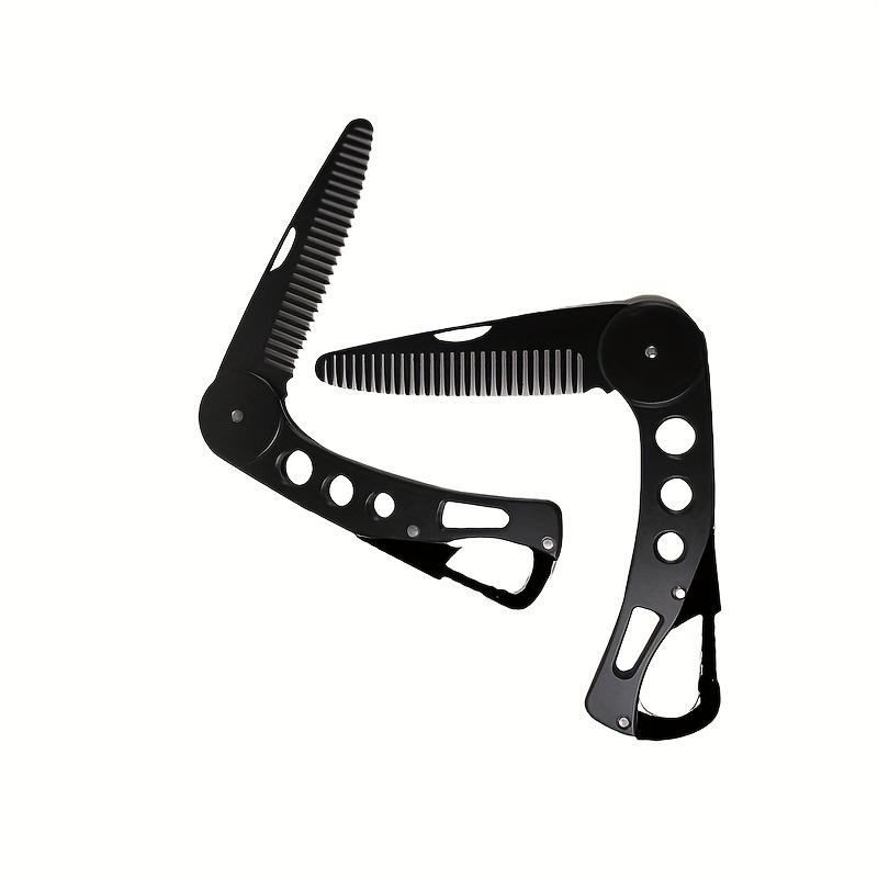 [1pc Stainless Steel Beard Comb] 1pc Portable Stainless Steel Beard Comb | Men's Comb, Double Fine and Coarse Teeth, Beard Styling Comb