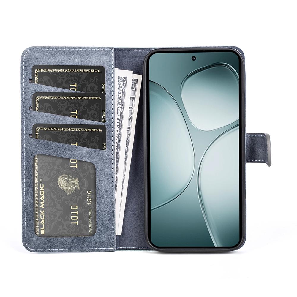 

For Xiaomi 14T Wallet Case Leather Phone Cover Splicing Color Blue