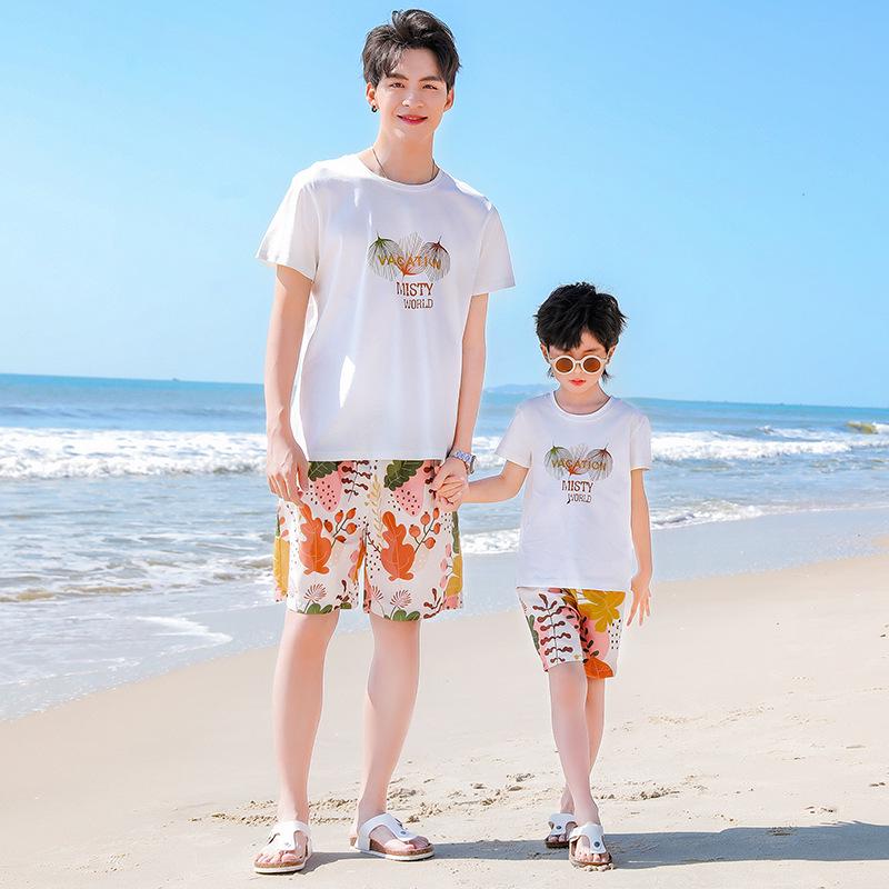 2025 Lato Strój Rodzic-Dziecko: Zestaw długich spodni Matka-Syn/Córka dla trzech/czterech osób