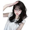 UncleHu Full Black Everyday Small Included Wig, Medium/Long, Perm, Curly, Wig, Hair, Cosplay, Wear, Women's, Natural, Face, Popular, Heat-Resistant,