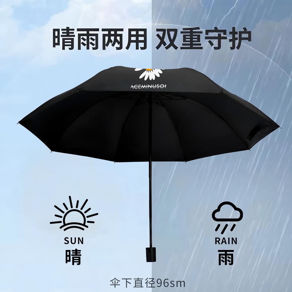 Manual Umbrella Large Double Umbrella Sunshine and Rain Umbrella Women's Folding Umbrella Vinyl Sun Umbrella