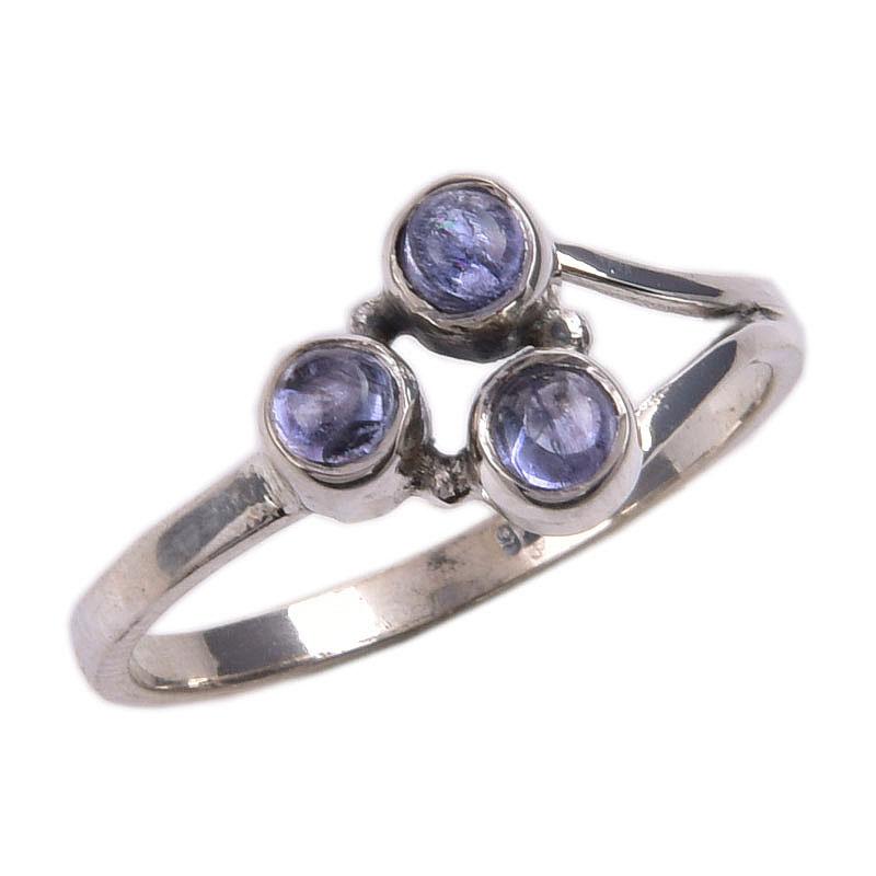 Natural Tanzanite Gemstone 925 Solid Sterling Silver Jewelry Ring Size 7 q4t18