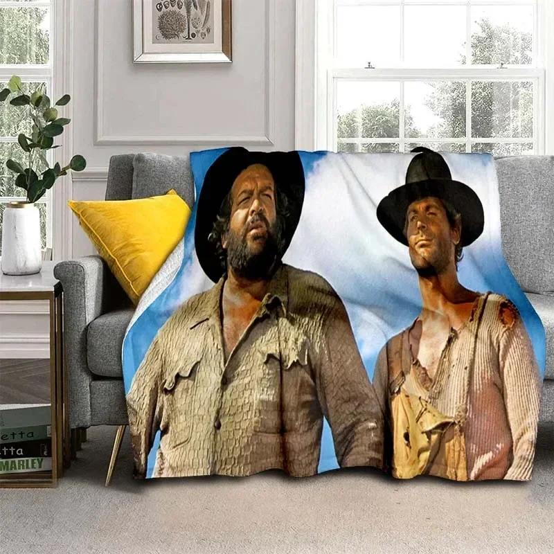 Bud Spencer Terence Hill Wohndecke für Sofa Wandern Picknick Super Weiche Steppdecke Mode Bett Thermoflanell Geburtstagsgeschenk