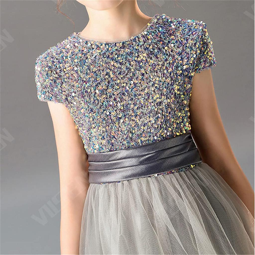 Kids Long Junior Piano Party [VIISEN] Dress, Children's Dress, Dress, Girls, Elegant, Formal, Violin, Concert, Dress, Recital, Wedding, Birthday,