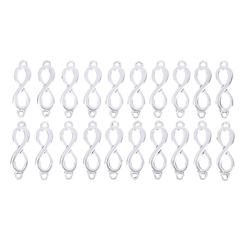 20Pcs Charms Link Infinity Symbol Connection Silver Color Pendants Diy Making