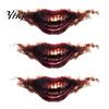 Spooky Theme Party Accessories 3Pcs Realistic Scary Mouth Tattoos for Halloween Zombie Vampire Clown Party, Waterproof Quick Stage Performance Makeup