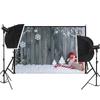 Christmas Wood Board Backgrounds for Photographs Plank Pine Branch Gifts Xmas Bells Winter Snow Family Party Photocall Backdrops