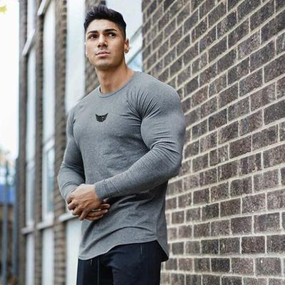 Brand T-Shirt Men Spring Cotton T Shirt Men Solid Color Sports Tshirt O-neck Long Sleeve Tops Men Slim Fit Tee Shirts