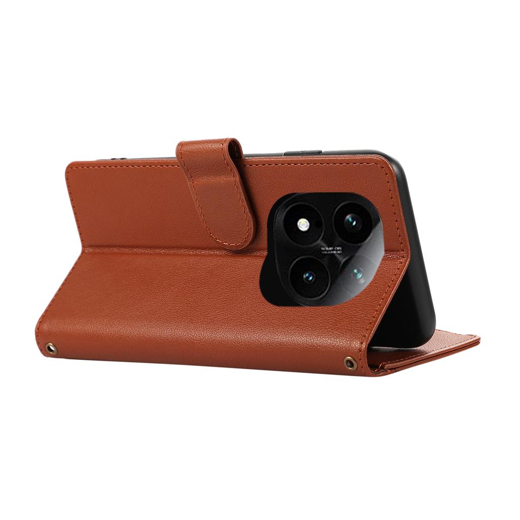 For Xiaomi Redmi Note 14 Pro 4G Case Multi Card Slots Zipper Leather Phone Cover with Wrist Strap