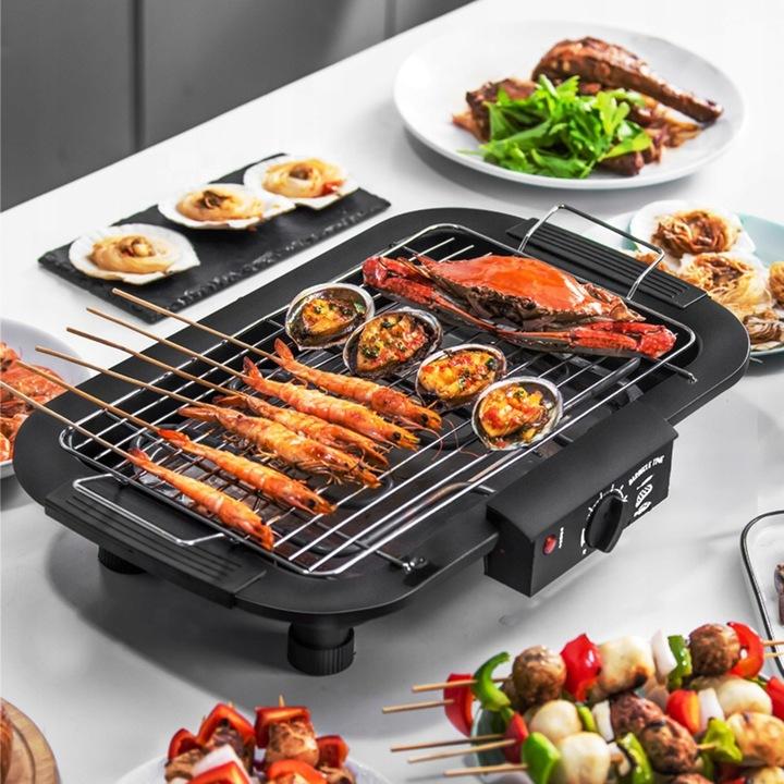 Grill Elektryczny Barbecue Bbq Domowy Termostat Regulacja Taca 2000W Ag225D