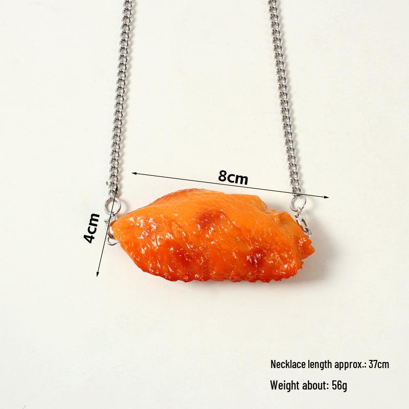 Trendy KFC Fried Chicken & Nugget Necklace – Creative Food-Inspired Accessory