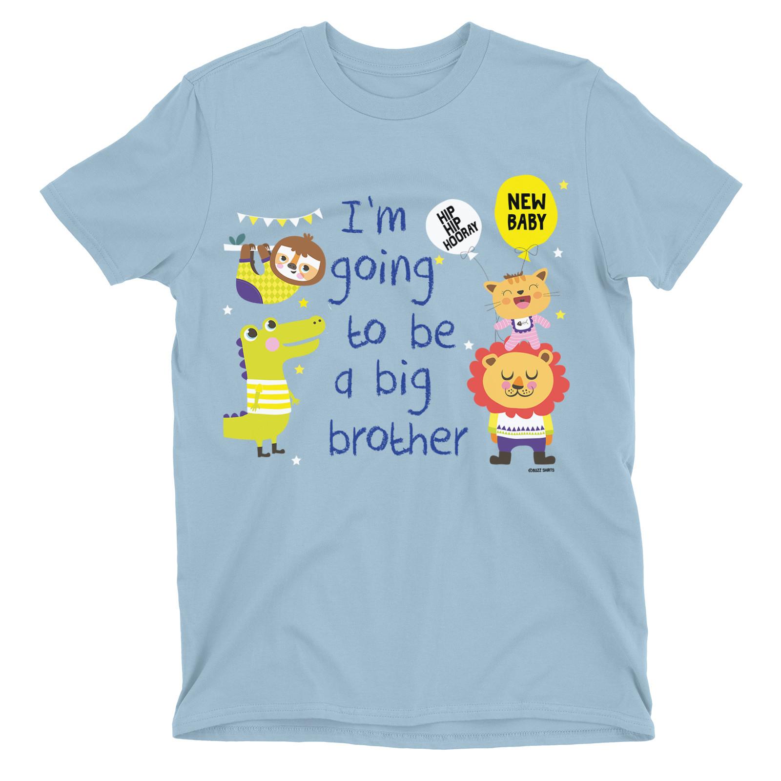 Going to be a Big BROTHER Boys TShirt ANIMALS New Baby Announcement 2XL