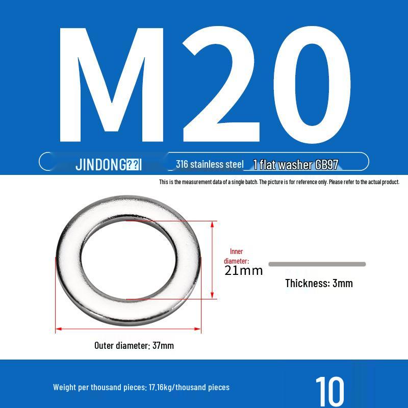 Stainless Steel 304/201/316 Oversized Thick Flat Washer Gasket Screw Washer GB97/GB96