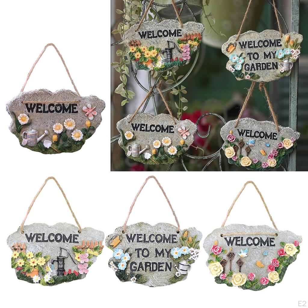 Door Welcome Sign for Porch, Garage, Spring Decorative Plaque, Front Patio