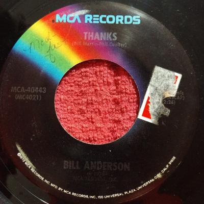 7-Zoll-Schallplatte BILL ANDERSON - Why'd The Last Time Have To Be The  MCA40443 MCA Records 1975 US Folk Gebraucht