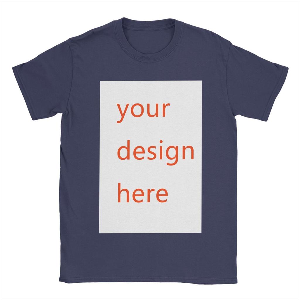 DIY YOUR LOGO Customized Your OWN Design T Shirts Men 100% Cotton Double Print T-Shirts Round Collar Tee Shirt New Clothes
