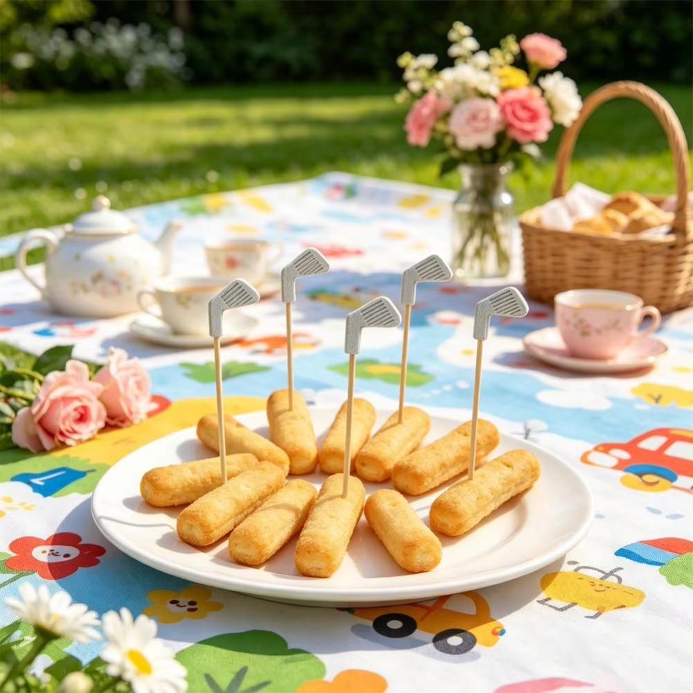 100Pcs/Set Golf Club Head Design Disposable Golf Cocktail Picks Fruit Skewers  Golf Theme Party
