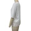 Women V-Neck Hem 45720 Sleeve Casual Shirt Jacquard Decor Solid Color