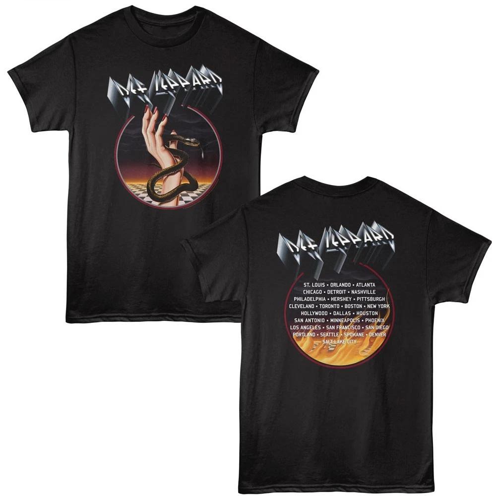 Def Leppard Holding Snake USA Tour Locations Men s T Shirt XL