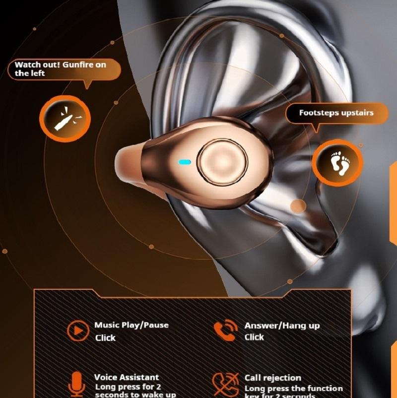 NEW Clip-on Bone Conduction Earphones LED Surround Sounds Wireless Bluetooth Headphones Noise Reduction Headsets Sports Earbuds