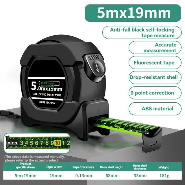 

5/7.5/10M метрическая измерительная лента самоблокирующаяся флуоресцентная стальная рулетка высокоточная износостойкая линейка измерительные инструменты 5M 1.9CM