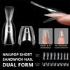 Sandwich Dual Nail Forms Trapezoidal Oval Nail Extension Forms 240pcs/Box Top & Bottom Form For Quick Diy Nail Extensions Salon