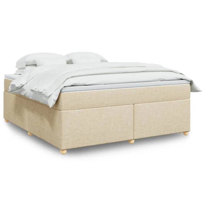 VidaXL Sommier à lattes de lit avec matelas Crème 180x200 cm Tissu 3285399