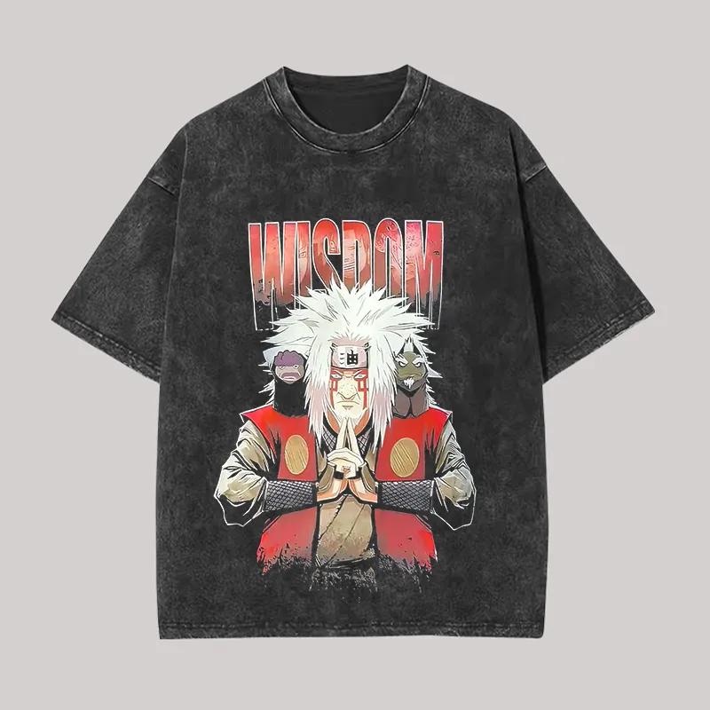 

Sasuke Cursed Seal T-shirt Naruto Shippuden Tee Vintage Washed Oversized Retro Anime Harajuku Streetwear Manga Mens Graphic Tops M