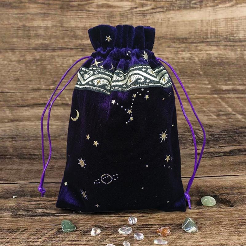 Flannel Tarot Drawstrings Bag Dices Party Storage Bag Jewelry Rune Pouches Organizers for Tarot & Oracles Cards