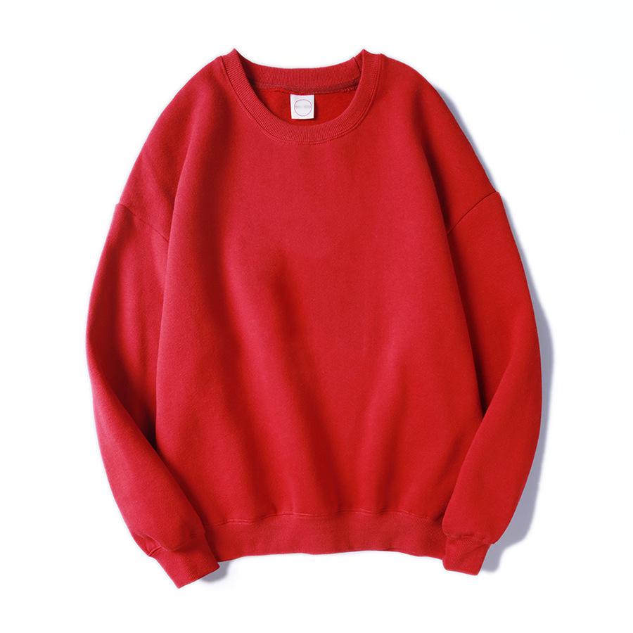 Men's High-Quality Autumn/Winter Korean Trend Solid Color BF Style Loose Round Neck Hoodie