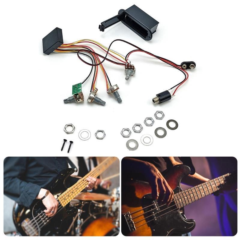 Electric Bass Amplifier Pickup Set Music Production Accessory for Precise Sound Adjustment and Various Tone Control