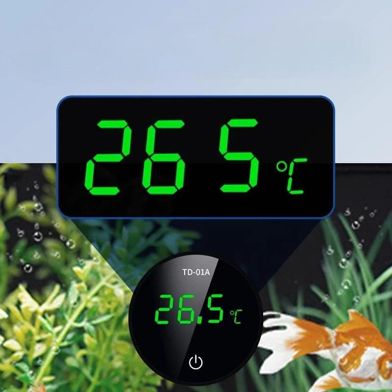 Rechargeable Fish Tank Thermometer High-precision Water Temperature Meter LED Display Digital Display Large Screen Aquarium