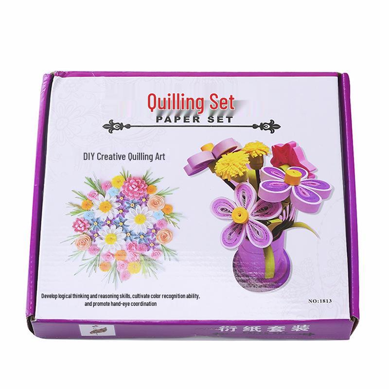 Gradient Quilling Tool Set: Colored Paper Strips & Template Tools