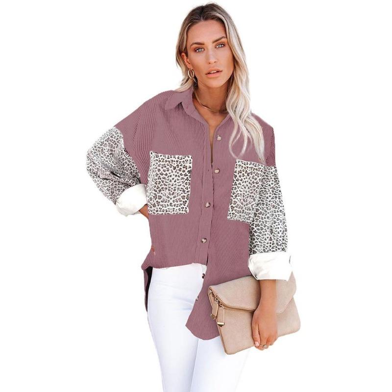 Nouvelle Chemise Imprimé Léopard Automne Hiver pour Femmes Veste Décontractée à Revers