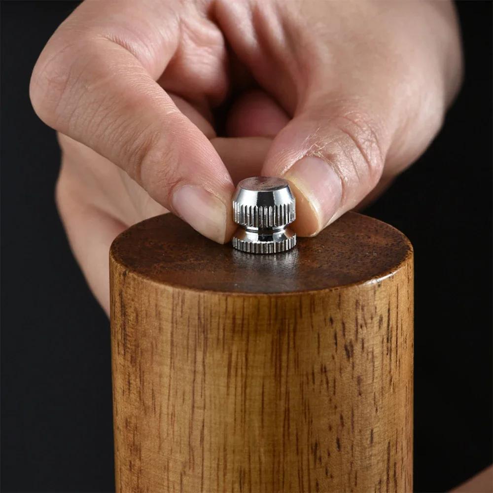 Antike Farbe Holz Pfeffermühle Manuell Salz Gewürzmühle mit Verstellbarem Keramikkern Pfeffermühle Küchenhelfer Zubehör