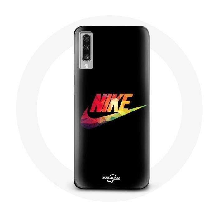 Coque pour Samsung Galaxy A50 Nike Logo Couleur fond noir