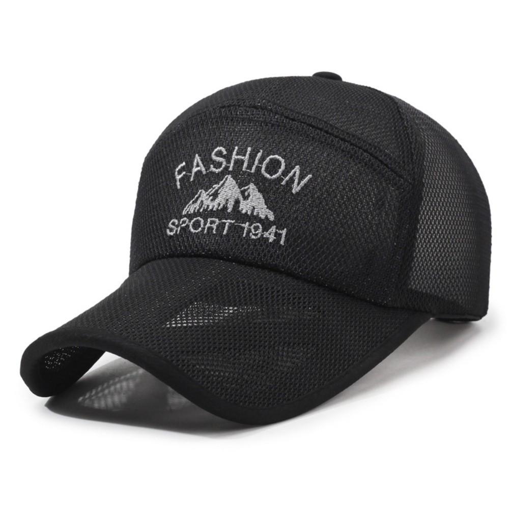 Quick Dry Full Mesh Baseball Hats Mountain Embroidery Outdoor Sports Hats  For Man Women Unisex чёрный