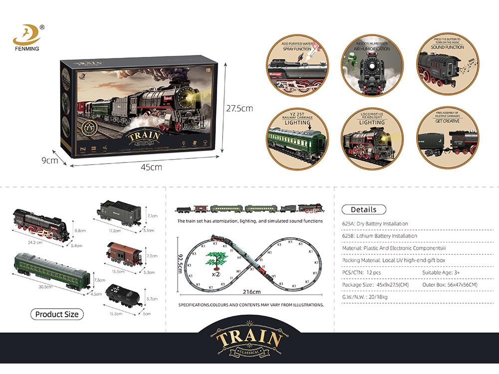 Retro Zestaw Torów Kolei Parowej - Elektryczna Zabawka dla Dzieci