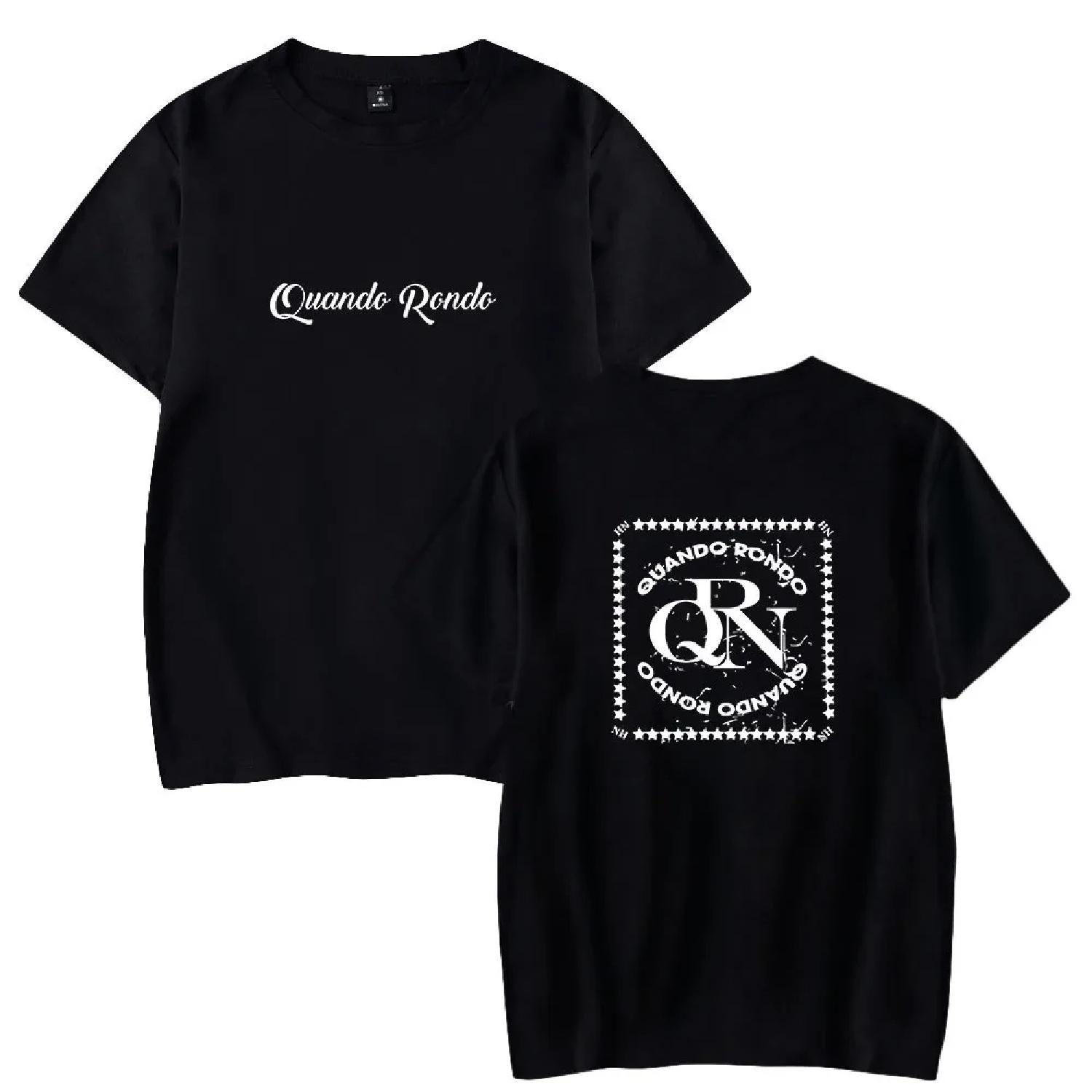 

Quando Rondo Tshirt Crewneck Short Sleeve T-shirt Men Women Streetwear Printing Casual Fashion Hip Hop S чёрный