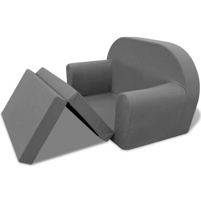 VidaXL Chaise longue pliable pour enfants Gris
