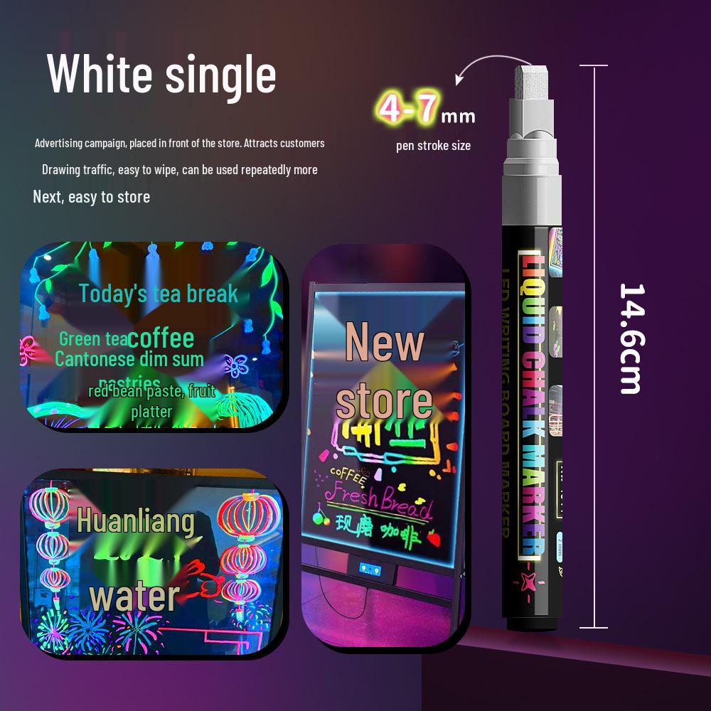 

Стираемый флуоресцентный маркер-хайлайтер со светодиодной подсветкой для классных досок и маркерных досок Flat Tip