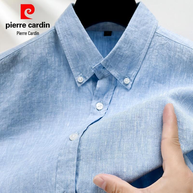 Pierre Cardin Men s 100% Linen Short Sleeve Shirt L