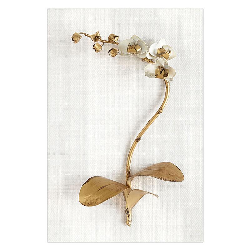 Abstraktní Golden Leaf Květina Obraz na plátně Severské rostliny Plakát Nástěnná umělecká reprodukce Obraz Moderní ulička Obývací pokoj Domácí dekorace