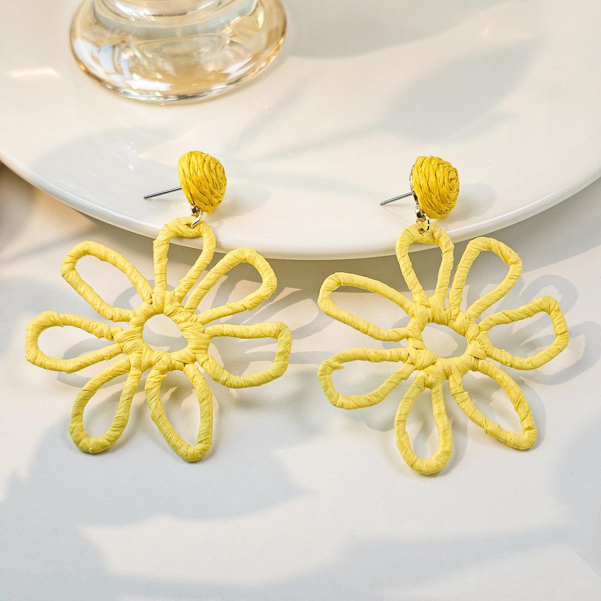 Exaggerated atmosphere flower earrings photo vacation wind seaside dopamine earrings summer earrings niche earrings