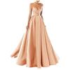 Evening Dress European and American   New Satin Temperament Long Suspender Banquet Host Suspender Evening Dress