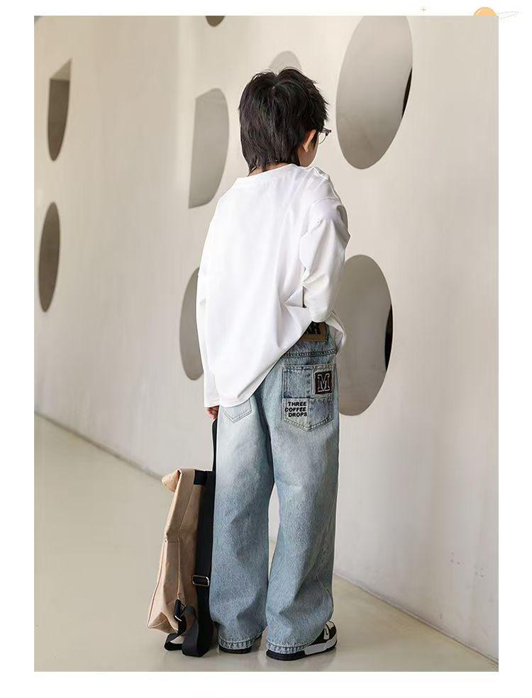 Boys' Straight-Leg Jeans - Spring & Autumn Style, Medium/Large Sizes, Loose Fit