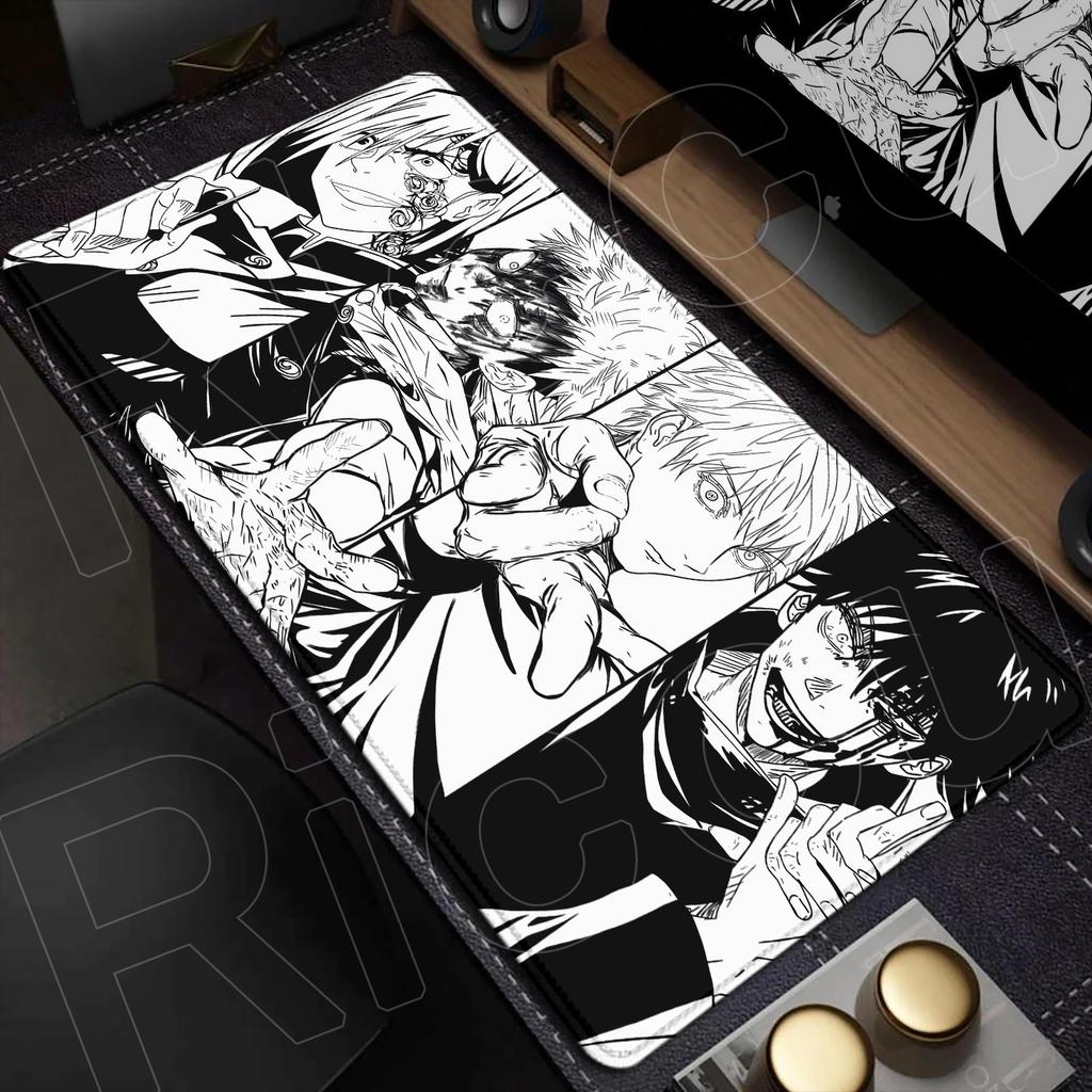 Tapis de Souris XXL Noir Anime Jujutsu Kaisen Gojo Satoru HD 60x30CM Tapis de Souris Périphérique de Jeu Ordinateur Accessoires PC Tapis de Bureau