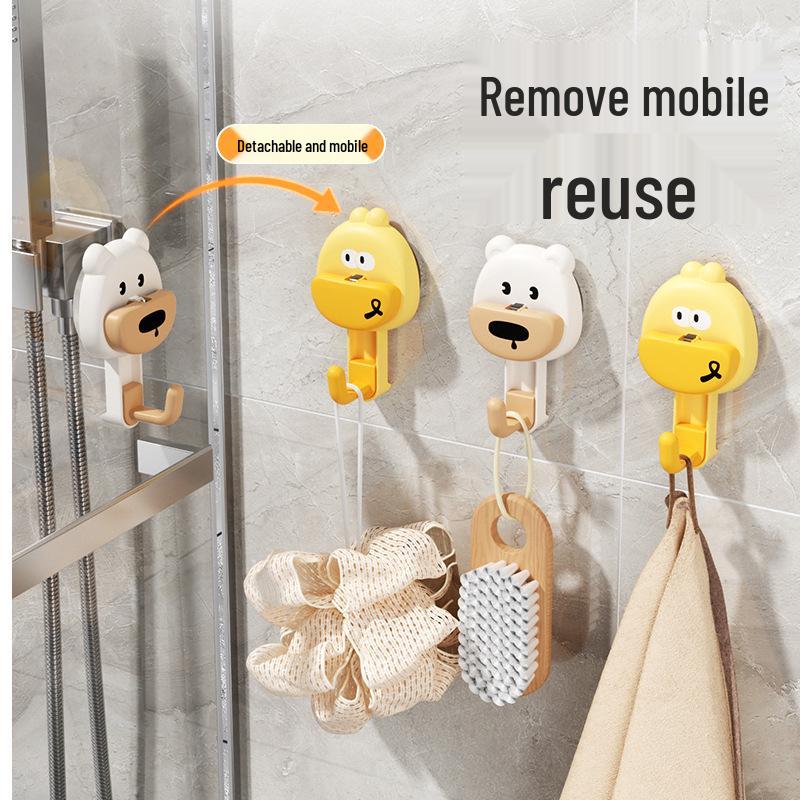 Rotating Suction Cup Hook - No Drill, Strong Load for Bathroom, Kitchen, or Door. Traceless Adhesive.